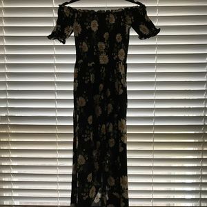 Off the shoulder black daisy dress